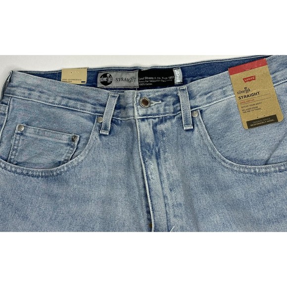 Levi’s silvertab relaxed straight leg Jeans mens 32 X 32 Light Wash Distressed - Picture 2 of 5